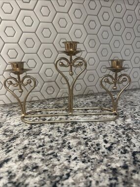 Brass Tone Heart Trio Candle Holder - Home Accents